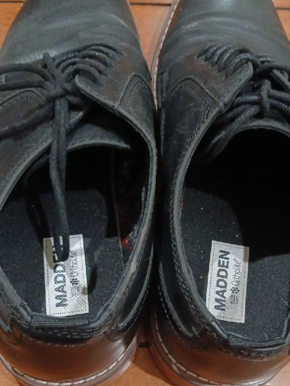 Steve Madden Black Leather Derby Shoes